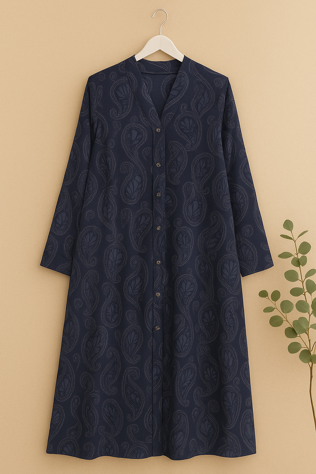 Open Tail Nida Print Abaya – SUP Fabric (3 Colors) ZH-187