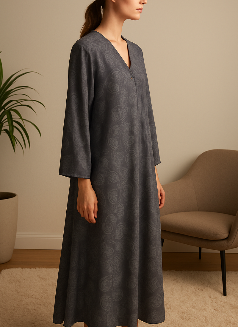 Open Tail Nida Print Abaya – SUP Fabric (3 Colors) ZH-187