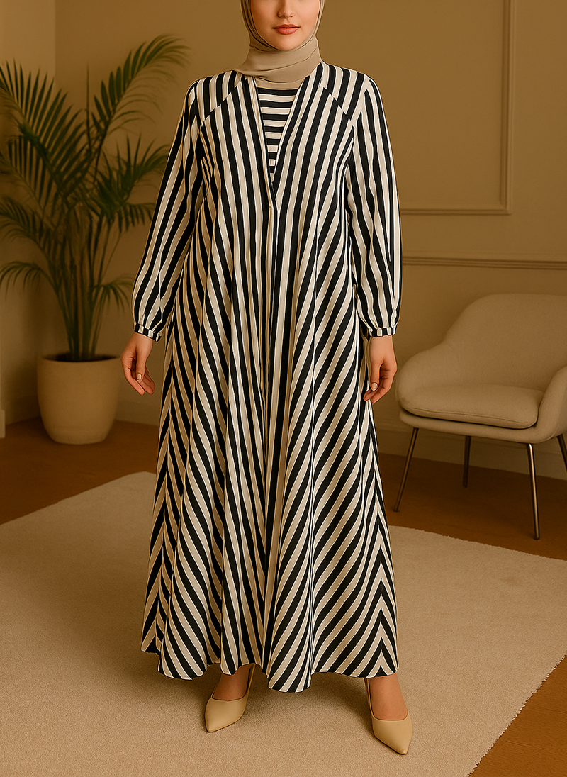 Open Tail Single Print Abaya – SUP Fabric FRO-5