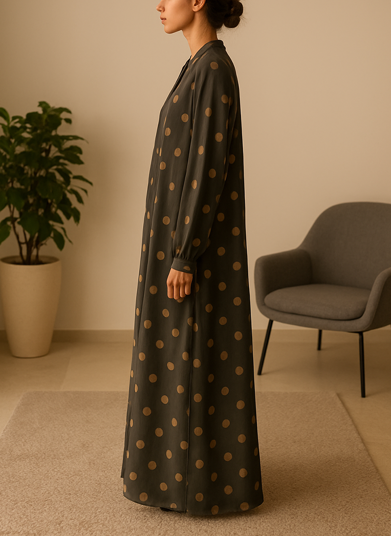 Open Tail Single Print Abaya – SUP Fabric FRO-5