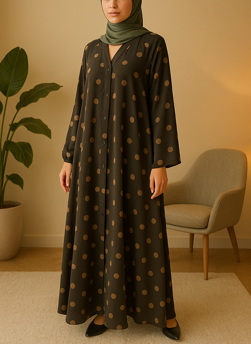 Open Tail Single Print Abaya – SUP Fabric FRO-5