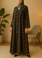 Open Tail Single Print Abaya – SUP Fabric FRO-5